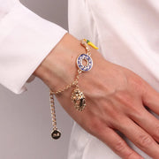 Bracciale in Metallo con maschera, sole, colonna e peperoncino  pendenti