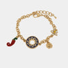 Bracciale in Metallo con sole, peperoncino e fiore
