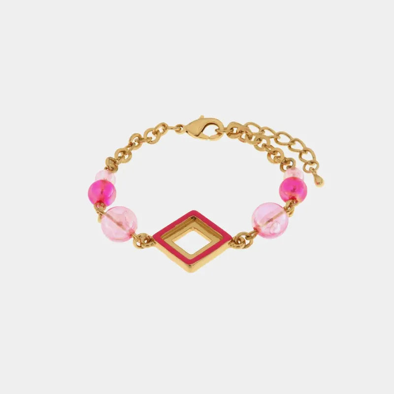 Bracciale in Metallo con cristalli colorati nelle sfumature rosa ispirate al vetro di Murano