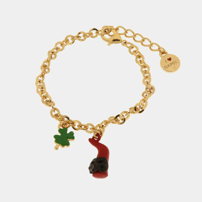 Bracciale con cornetto portafortuna rosso | regalo portafortuna originale | BYSIMON