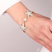 Bracciale in Metallo con stelle marine azzurre