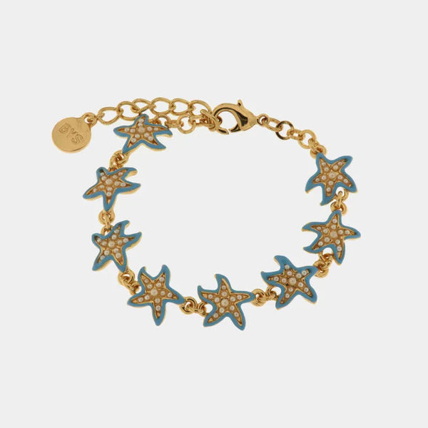 Bracciale in Metallo con stelle marine azzurre - BYSIMON gioielli