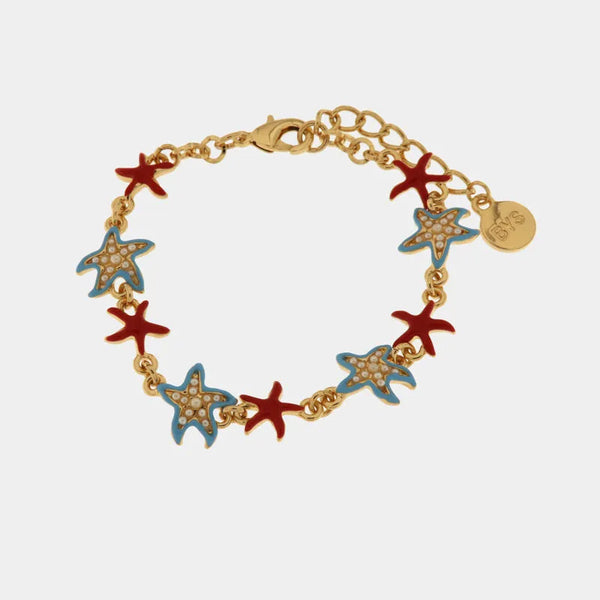 Bracciale in Metallo con stelle marine colorate - BYSIMON gioielli