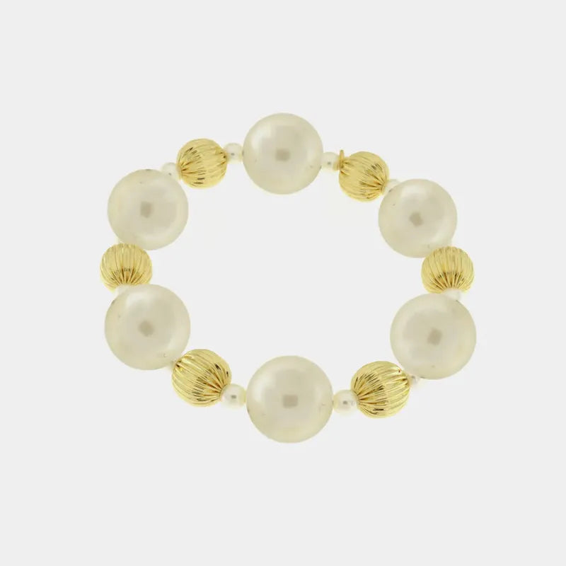Bracciale in Metallo con perle e dettagli oro