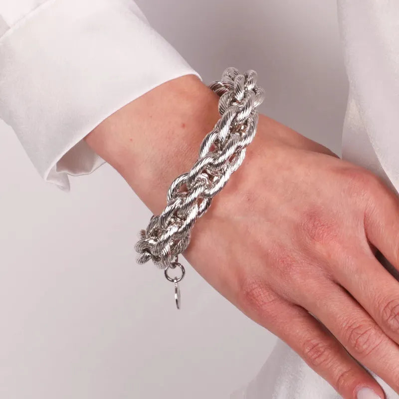 Bracciale in Metallo con catene intrecciate
