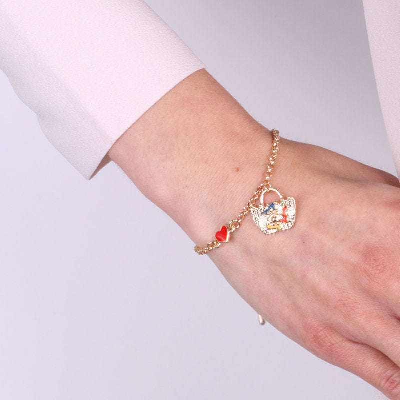 Bracciale in Metallo con cuoricino e borsa pendente SICILY - gioiello BySimon