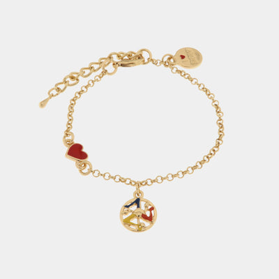 Bracciale in Metallo con cuoricino e trinacria pendente SICILY - gioiello BySimon