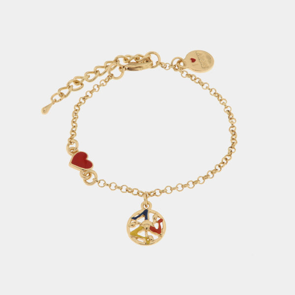 Bracciale in Metallo con cuoricino e trinacria pendente SICILY - gioiello BySimon