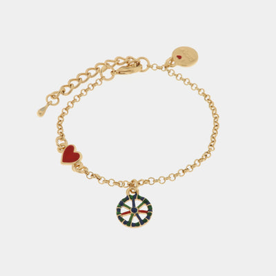 Bracciale in Metallo con cuoricino e ruota carretto pendente SICILY - gioiello BySimon