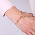 Bracciale in Metallo con cuoricino e simbolo Sicilia pendente - BYSIMON gioielli