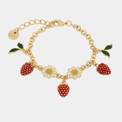 Bracciale in Metallo con fragole pendenti - BYSIMON gioielli