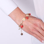 Bracciale in Metallo con fragole pendenti - BYSIMON gioielli