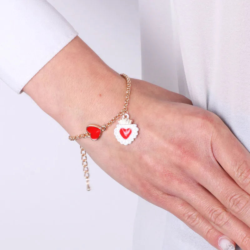 Bracciale in Metallo con cuore sacro pendente AMONAPOLI - gioiello BySimon