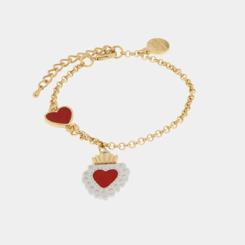 Bracciale in Metallo con cuore sacro pendente AMONAPOLI - gioiello BySimon
