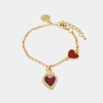 Bracciale in Metallo con cuore sacro pendente - BYSIMON gioielli
