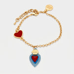 Bracciale in Metallo con cuore sacro colorato pendente - BYSIMON gioielli