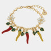 Bracciale in Metallo con peperoncini colorati