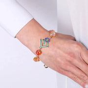 Bracciale in Metallo con cristalli ispirati al vetro di Murano