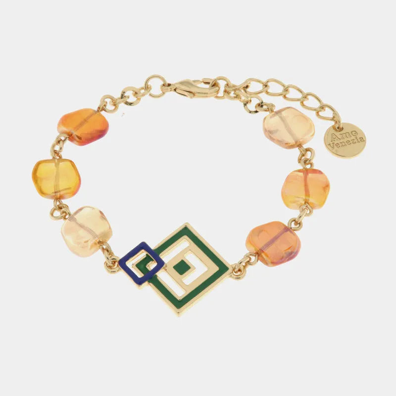 Bracciale in Metallo con cristalli ispirati all'art glass