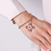 Bracciale in Metallo con croce colorata