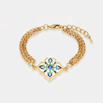 Bracciale in Metallo con maioliche colorate a forma di croce multifilo - BYSIMON gioielli