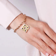 Bracciale in Metallo con croce pendente impreziosita da maioliche