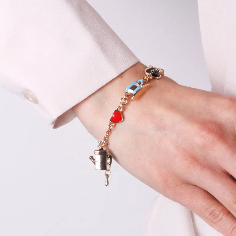 Bracciale in Metallo con caffe, tazzina e maschera AMONAPOLI - gioiello BySimon