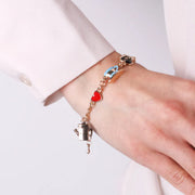 Bracciale in Metallo con caffe, tazzina e maschera