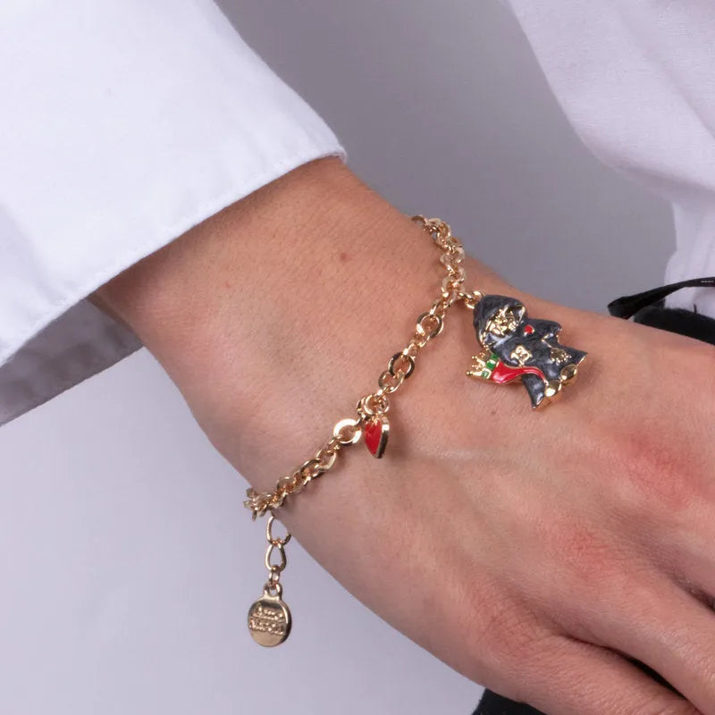 Bracciale in Metallo con munaciello e cornetto AMONAPOLI - gioiello BySimon