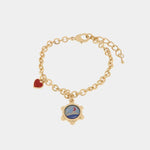 Bracciale in Metallo con Vesuvio disegnato in un tamburello - BYSIMON gioielli