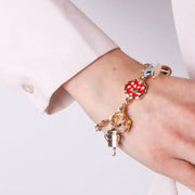 Bracciale in Metallo con caffe, pizza e Vesuvio