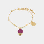 Bracciale in Metallo con campanella portafortuna pendente, impreziosita da smalto e punto luce - BYSIMON gioielli