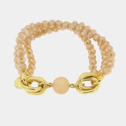 Bracciale in Metallo multifilo con pietre rosa cipria