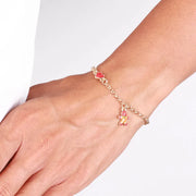 Bracciale in Metallo pan di zenzero e cuore rosso