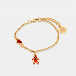 Bracciale in Metallo pan di zenzero e cuore rosso