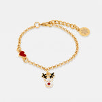 Bracciale in Metallo renna e cuore rosso