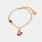 Bracciale in Metallo babbo natale e cuore rosso