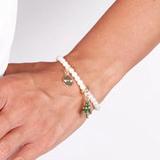 Bracciale in Metallo perle con albero di Natale