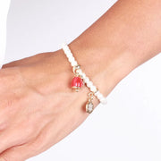 Bracciale in Metallo campanella natalizia con perle