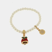 Bracciale in Metallo campanella natalizia con perle