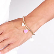 Bracciale in Metallo con cuore bianco