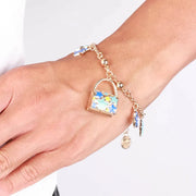 Bracciale in Metallo con borsetta impreziosita da stelle blu