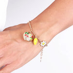 Bracciale in Metallo con coffa impreziosita da limoni e ciliegie - BYSIMON gioielli