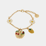 Bracciale in Metallo con coffa impreziosita da limoni e ciliegie - BYSIMON gioielli