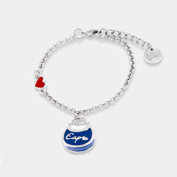 Bracciale in Metallo con borsa blu Capri - BYSIMON gioielli