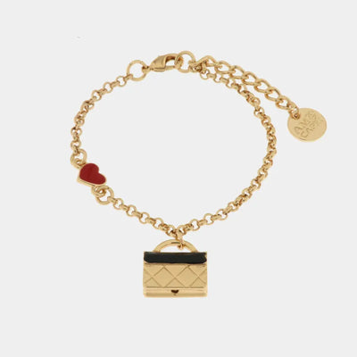 Gold Plated Metal Bracelet with Black Pouch
