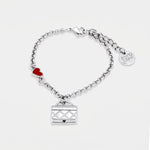 Bracciale in Metallo Placcato Rodio con borsa nera - BYSIMON gioielli