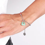 Bracciale in Metallo con borsa e cuori rossi - BYSIMON gioielli