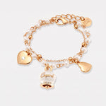 Bracciale in Metallo multifilo con pietre bianche e campanella Capri bianca