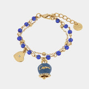 Bracciale in Metallo multifilo con pietre blu e campanella Capri blu